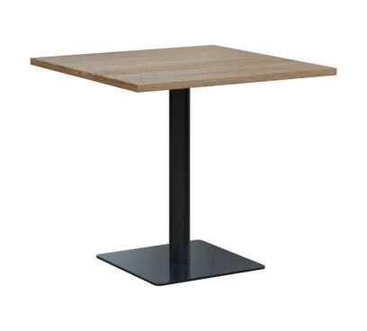 SQT 450 - 3 stůl hranlatý, deska 800x800 mm, síla 25 mm, trubková noha černá, dub bardolino